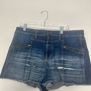 Jordache Dark Blue Jean Shorts with Distressed Details